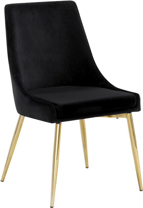 Lynette Dining Chair In Black Velvet and Gold