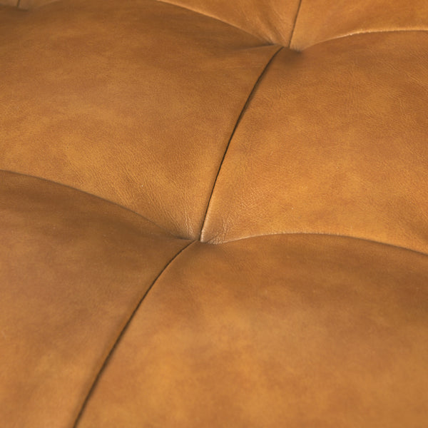 Svend 65.0L x 38.0W x 34.0H Tan Leather Love Seat Sofa