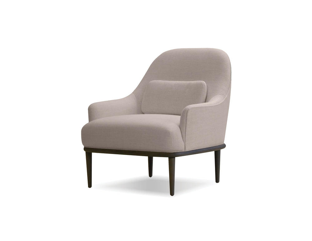 Crawford Low Back Lounge Chair in off-white with grey legs