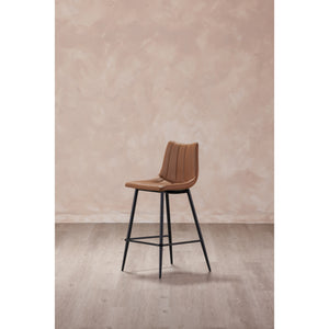 Moe's Alibi Barstool Set of Two in Tan Vegan Leather