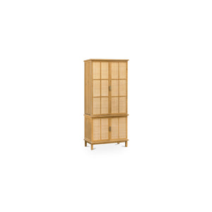 Moe's Seymour Tall Cabinet with Rattan Doors