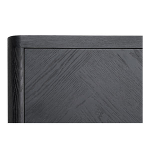 Moe's William Black Sideboard with Herringbone Doors