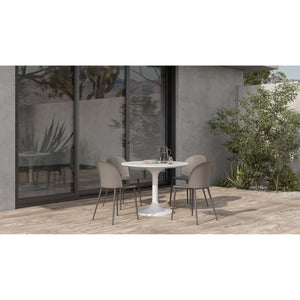 Moe's Tuli Outdoor Cafe Table in White Terrazzo