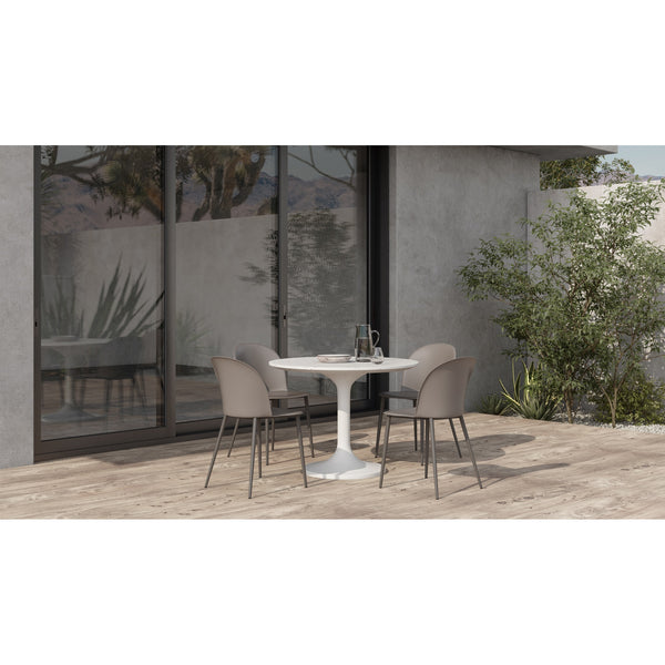 Moe's Tuli Outdoor Cafe Table in White Terrazzo