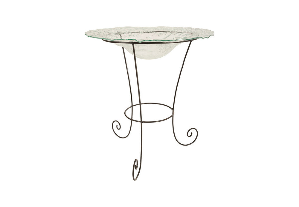 Frosted Glass Bowl on Stand, MD