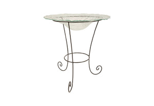 Frosted Glass Bowl on Stand, MD