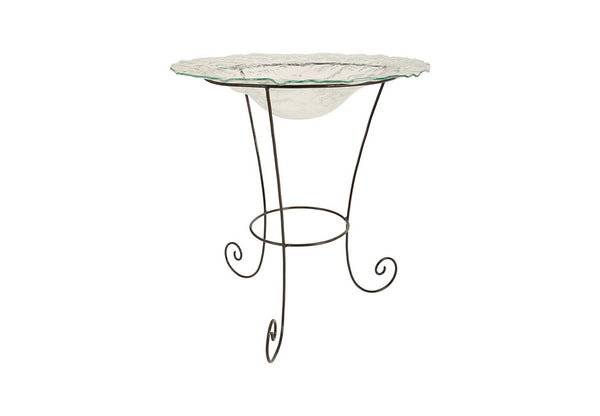 Frosted Glass Bowl on Stand, MD