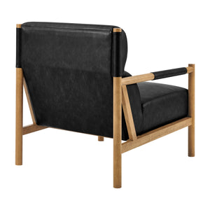 Olsen Faux Leather Accent Arm Chair, Casa Black