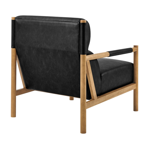 Olsen Faux Leather Accent Arm Chair, Casa Black