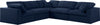 Carmen Cloud Modular Sectional In Navy Linen Fabric