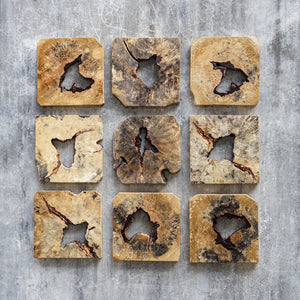 Bahati Wood Wall Décor In Natural, S/9