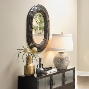Enigma Iron Oval Wall Mirror 