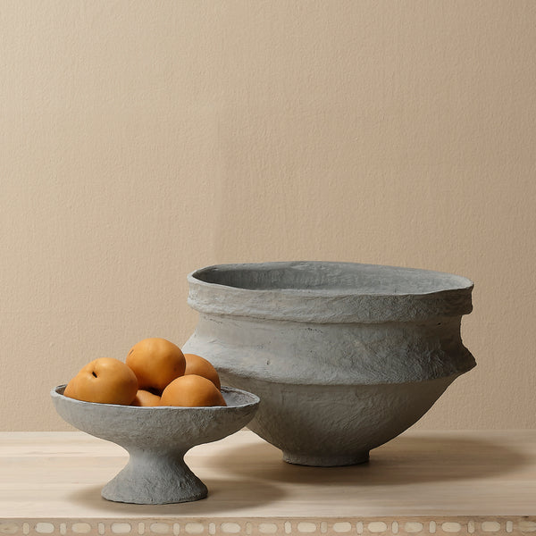 Landscape Cotton Mache Large Decorative Bowl, Green
