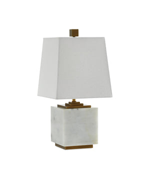 Annelore Table Lamp In White & Antique Brass