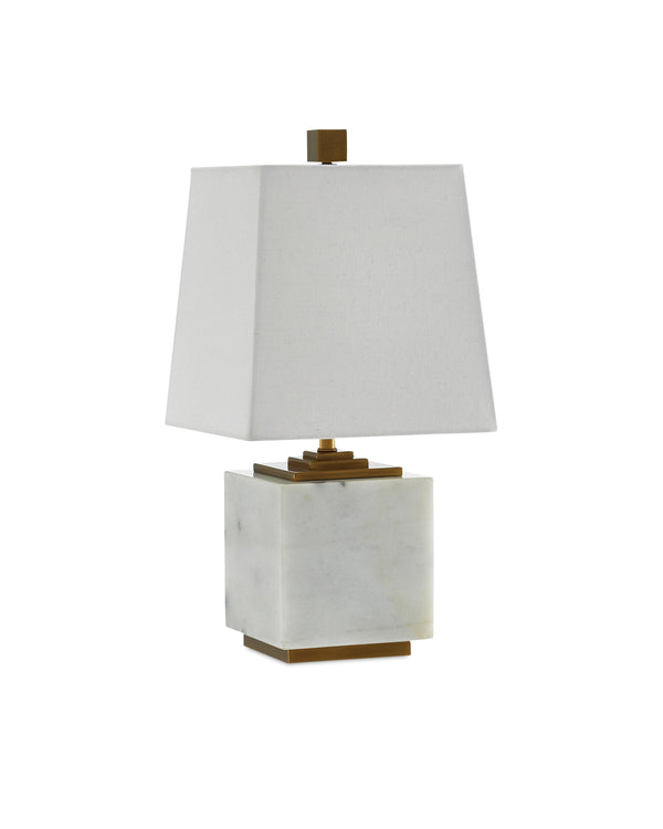Annelore Table Lamp In White & Antique Brass