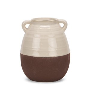 Tryna Small Beige w/ Matte Brown Ceramic Vase