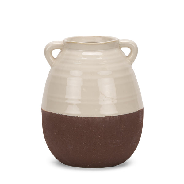 Tryna Small Beige w/ Matte Brown Ceramic Vase