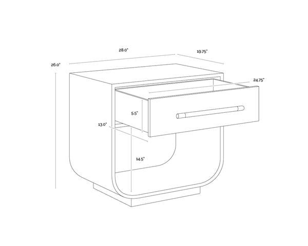 TARRANT NIGHTSTAND - BLACK