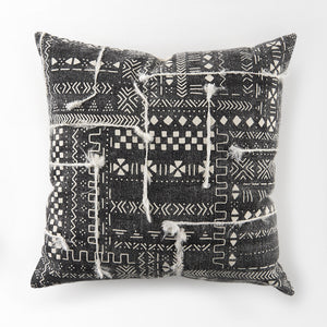 Bethune 18 x 18 Black And White Embroidered Pattern Decorative Pillow Cover