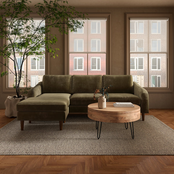 Quinn Sectional Cedar Green with Reversible Chaise