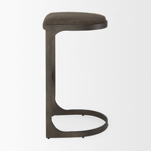 Tyson 17L x 18W x 31H Brown/Gray Suede W/ Metal Frame Bar Stool