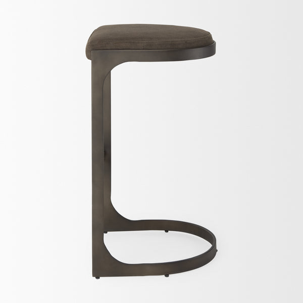 Tyson 17L x 18W x 31H Brown/Gray Suede W/ Metal Frame Bar Stool