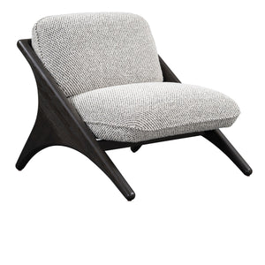 Classic Home Georgia Upholstered Accent Chair - Gray Wood Frame and Ivory Upholstery