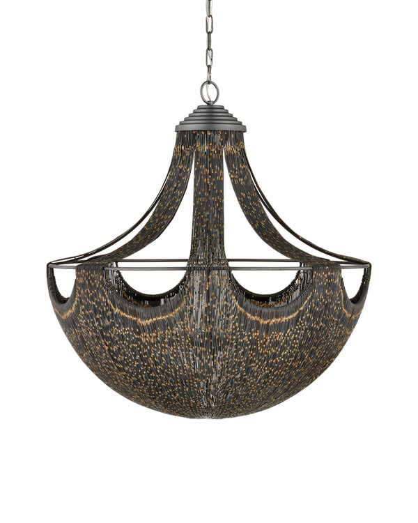 Eduardo Chandelier In Natural Iron & Brass