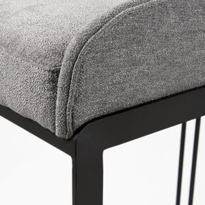 Hollyfield 20.5 x 19.7 x 28.7 Gray Fabric Seat W/ Gray Metal Base Counter Stool