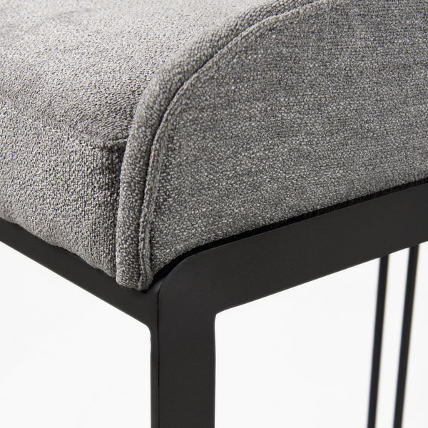 Hollyfield 20.5 x 19.7 x 28.7 Gray Fabric Seat W/ Gray Metal Base Counter Stool