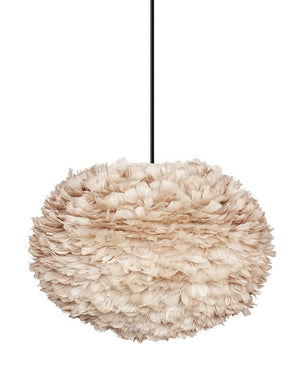 Eos Large Hardwired Pendant in Light Brown with Black Cord