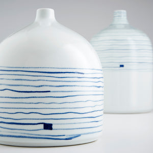 Whirlpool Vase in Blue and White