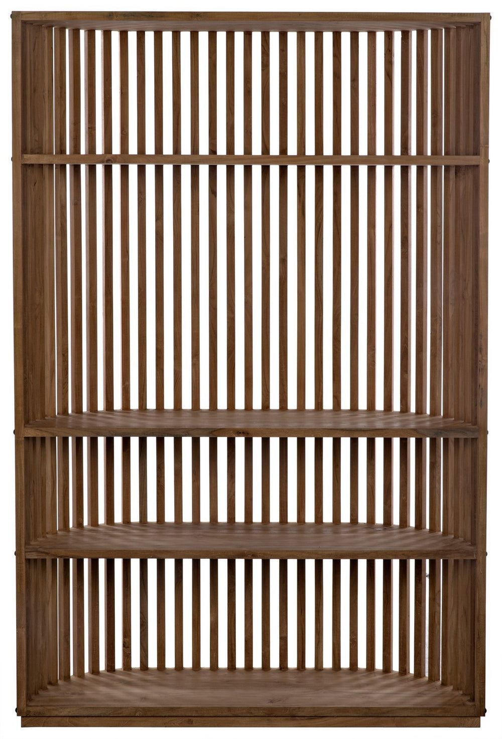 Opal Teak and Veneer Bookcase with Clear Flat Finish