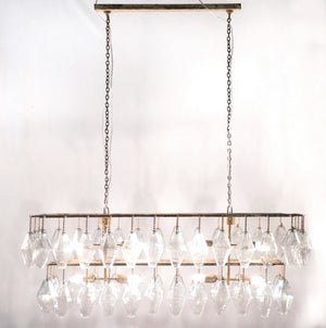 Adeline Rectangular Chandelier-Gold Leaf