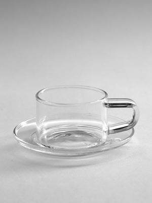 Glass Coffee Cup W/ Saucer