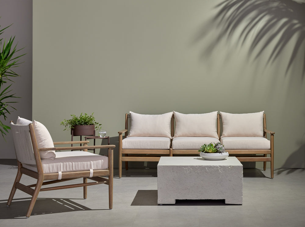 Rosen Outdoor Sofa In 73" In Natural Eucalyptu