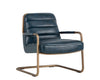 LINCOLN LOUNGE CHAIR - faux leather: vintage blue