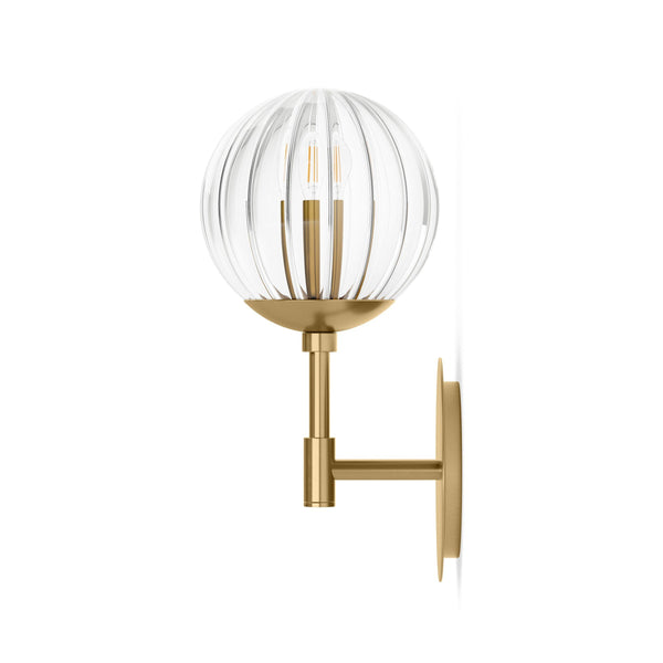 Sunset Sconce In Burnished Brass And Clear Ribbon Glass