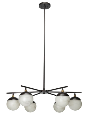 Metro Faux Alabaster 6-Light Chandelier