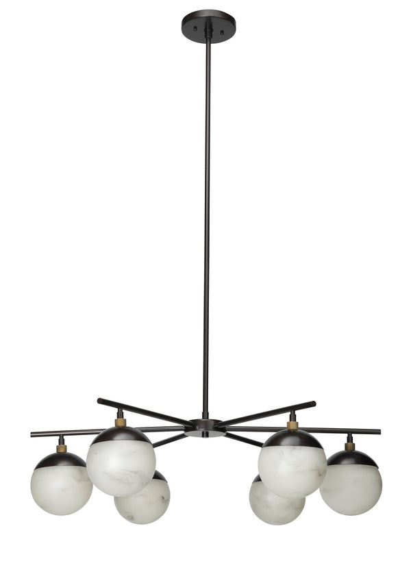 Metro Faux Alabaster 6-Light Chandelier