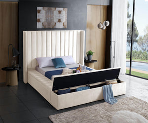 Joanne Full Bed In Cream Velvet