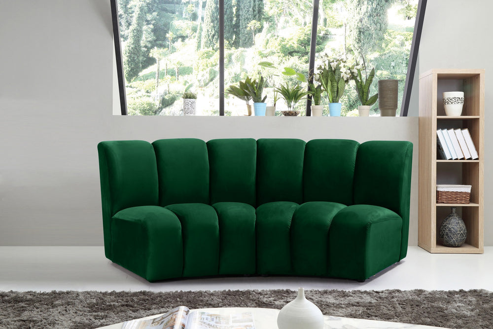 Lynda 2pc. Modular Sectional In Green Velvet