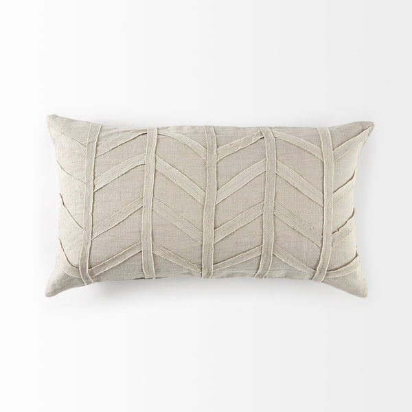 Ivivva 14L x 26W Beige Fabric Textured Decorative Pillow Cover