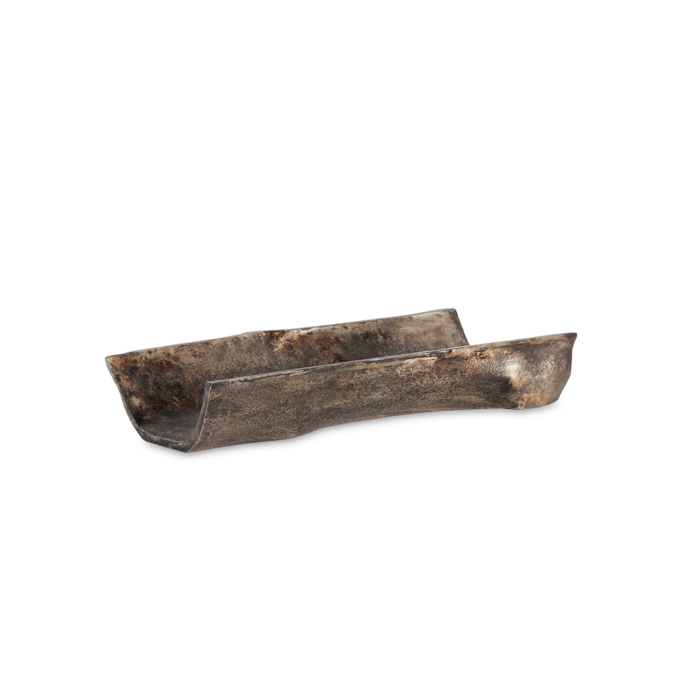 Jagen Outdoor Tray In Rustic Cast Aluminum