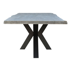 Edge Small Grey Dining Table with Iron Base