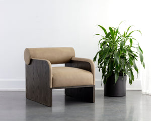 COBURN LOUNGE CHAIR - DARK BROWN - SAHARA SAND LEATHER