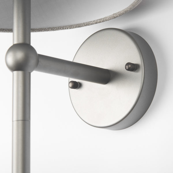 Chester 10 x 47 Gray Metal and Beige Fabric Shade Wall Sconce