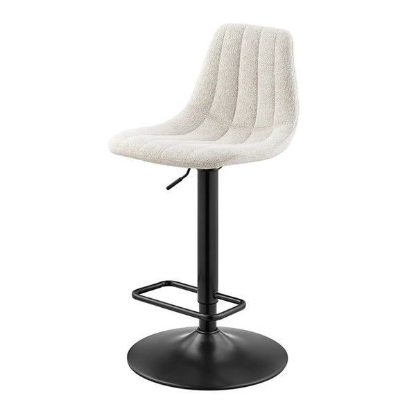 Robert KD Fabric Gaslift Swivel Bar Stool, Posh Ivory