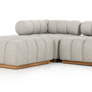 Roma Outdoor 4pc Sectional W/Ottoman In Ash