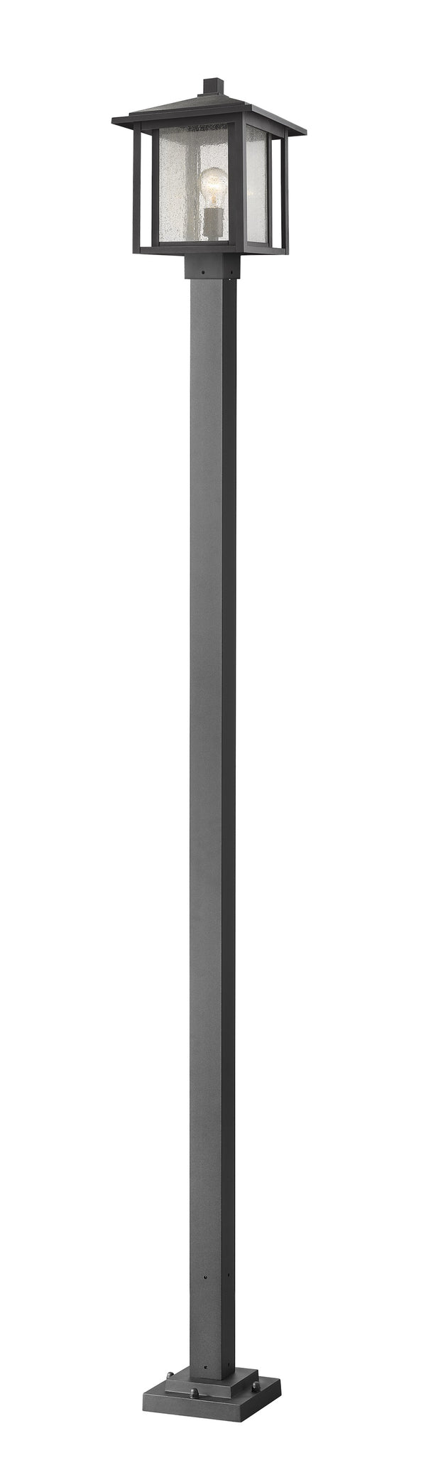 Aspen 1 Light Outdoor Post Mounted Fixture in Black Finish